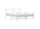 Vidaxl Struttura Letto Con Testiera E Pediera In Metallo Bianco 140X200 Cm
