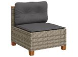 Vidaxl Divano Da Giardino Senza Braccioli Con Cuscini In Poly Rattan Grigio