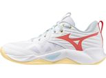 Mizuno Wave Momentum Pro - Bianco/Calipso Coral/Pale Banana, GrößE:8