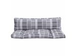 Vidaxl Cuscino Pallet 2 Pezzi In Tessuto A Quadri Grigio