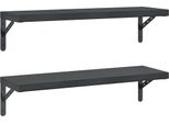 Vidaxl Mensole A Parete 2 Pezzi 75X23,5 Cm Nero Acciaio Inox