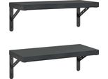 Vidaxl Mensole A Muro 2 Pezzi 50X23,5 Cm Nero Acciaio Inox