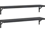 Vidaxl Mensole A Muro 2 Pezzi 100X23,5 Cm Nero Acciaio Inox