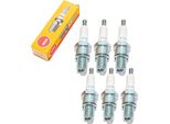 Set Di Candele Di Accensione Ngk 6X BR8ES Con Soppressione Delle Interferenze, Filettatura Lunga 19,0 Mm Ø 14,0 Mm Esagono 20,8 Mm, Distanza Tra Gli Elettrodi 0,75 Mm, Potere Calorifico 8, 1876 / 3639 / 3961 / 5422