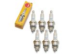 Set Di Candele Di Accensione Ngk 6X BPR7HS Con Soppressione Delle Interferenze, Filettatura Corta 12,7 Mm Ø 14,0 Mm Esagono 20,8 Mm, Distanza Tra Gli Elettrodi 0,75 Mm, Potere Calorifico 7, 5541 / 6422 / 6873