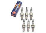 Set Di Candele Ngk 6X CR9EIX Candela All'iridio Con Soppressione Delle Interferenze, Filettatura Lunga 19,0 Mm Ø 10,0 Mm Esagono 16,0 Mm, Distanza Tra Gli Elettrodi 0,75 Mm, Potere Calorifico 9, 3521
