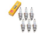 Set Di Candele Di Accensione Ngk 6X BR8HSA Con Soppressione Delle Interferenze, Filettatura Corta 12,7 Mm Ø 14,0 Mm Esagono 20,8 Mm, Distanza Tra Gli Elettrodi 0,75 Mm, Potere Calorifico 8, 5539