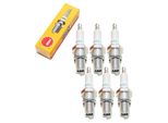 Set Di Candele Di Accensione Ngk 6X BR7ES Con Soppressione Delle Interferenze, Filettatura Lunga 19,0 Mm Ø 14,0 Mm Esagono 20,8 Mm, Distanza Tra Gli Elettrodi 0,75 Mm, Potere Calorifico 7, 5122 / 6615