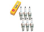 Set Di Candele Di Accensione Ngk 6X DR8EA Con Soppressione Delle Interferenze, Filettatura Lunga 19,0 Mm Ø 12,0 Mm Esagono 18,0 Mm, Distanza Tra Gli Elettrodi 0,75 Mm, Potere Calorifico 8, 6847 / 7162