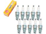 Set Di Candele Ngk 10X BR8ES Con Soppressione Delle Interferenze, Filettatura Lunga 19,0 Mm Ø 14,0 Mm, 1876 / 3639 / 3961 / 5422