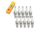 Set Di Candele Di Accensione Ngk 10X DR8EA Con Soppressione Delle Interferenze, Filettatura Lunga 19,0 Mm Ø 12,0 Mm Esagono 18,0 Mm, Distanza Tra Gli Elettrodi 0,75 Mm, Potere Calorifico 8, 6847 / 7162