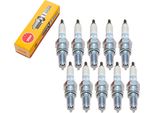 Set Di Candele Di Accensione Ngk 10X CR8EH-9 Con Soppressione Delle Interferenze, Filettatura Lunga 19,0 Mm Ø 10,0 Mm Esagono 16,0 Mm, Distanza Tra Gli Elettrodi 0,90 Mm, Potere Calorifico 8, 5219 / 5666 / 6791