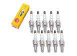 Set Di Candele Ngk 10X CR9EB Con Soppressione Delle Interferenze, Filettatura Lunga 19,0 Mm Ø 10,0 Mm Esagono 16,0 Mm, Distanza Tra Gli Elettrodi 0,75 Mm, Potere Calorifico 9, Dado Di Collegamento Sae Fisso, 6955