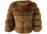 Donna Cappotto In Pelliccia Sintetica Giacca Invernale In Pelliccia Sintetica Capispalla In Pelliccia Sintetica Unicoloured Thick Parka Winter Coat, Ladies , Viola, M