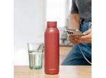 Fiaschetta Thermos Quokka In Acciaio Inox Solid Firebrick Rosso 630 Ml