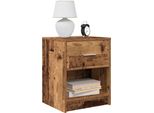 Vidaxl Comodino Con Cassetto, Effetto Legno Antico 40X34X50 Cm