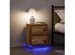 Vidaxl Comodini Con Luci Led 2 Pz. Aspetto Legno Vecchio 38X34X50 Cm