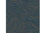 Profhome 395074-GU Grafik Vliestapete Abstrakt Metallische Akzente Blau Gold 5,33 M2