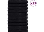 Vidaxl 600 G/M² Asciugamani Per Ospiti Solund 25 Pezzi Nero 80 X 200 Cm Cotone