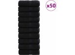 Vidaxl 600 G/M² Asciugamani Per Ospiti Solund 50 Pezzi Nero 30 X 50 Cm Cotone