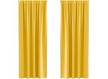 Vidaxl Tende Oscuranti Con Anelli 2 Pezzi Giallo Senape 260 X 140 Cm