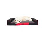 Letto Per Animali Domestici Hobbydog Victoria, Nero Con Grigio, 100X66X17 Cm (Xl), Lavabile, Per Cani E Gatti, Robusto, Resistente Ai Graffi E Ai Morsi, Resistente All'umidità