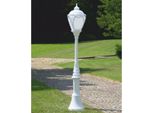 Casa Padrino Lanterna Da Giardino In Stile Liberty Bianca H. 389,5 Cm - Illuminazione Per Esterni