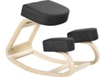 Sedia Fortuna Lai, Sgabello Ergonomico, Sgabello Imbottito Per Una Postura Sana, Legno Di Betulla, Portata Massima 120 Kg, Nero