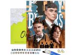 Oh Art! Pittura Per Numeri Tommy Shelby Peaky Blinders 50X40 Cm Con Cornice, 31 Colori E Vernice Dorata Inclusi Pennelli, Colori Acrilici E Accessori Completi