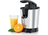 Spremiagrumi Elettrico Arendo, Acciaio Inox, 400 Ml, 800 W, 2 Coni Di Spremitura, Meccanismo A Leva, Beccuccio Diretto E Contenitore, Lavabile In Lavastoviglie, Senza Bpa, Nero-Argento