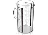 Caraffa Graduata In Vetro Arendo, Set Di Caraffe Graduate In Vetro Da 2 L, Vetro Borosilicato, Resistente Al Calore, Contenitore Da Cucina, Vetro, Scala Precisa, Resistente Al Calore, Adatto Al Microonde, 2000 Ml