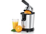 Spremiagrumi Elettrico Arendo, Acciaio Inox, 450 Ml, 1000 W, 2 Coni Di Pressatura, Meccanismo A Leva, Beccuccio Diretto, Filtro Per La Polpa, Senza Bpa, Nero-Argento