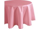 Tovaglia Ø 130 Cm In Rosa Scuro Per Tavolo Da Pranzo E Cucina