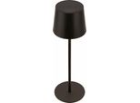 Briloner Suta Lampada Da Tavolo Wireless IP44, Intensità Variabile, Touch, Batteria, Protezione Dagli Spruzzi D'acqua, Nero, Ø11 X 33 Cm