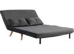 Fortuna Lai Divano Letto A 2 Posti, Divano Letto, Divano Trasformabile In Letto, Schienale Regolabile, Rivestimento In Tessuto, Struttura In Metallo, Grigio