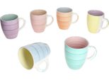Set Di 6 Tazze Pastello - Colori Pastello - Gres - Ø 9 Cm, H 11 Cm