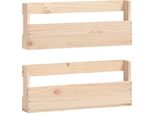 Vidaxl Scarpiere A Muro 2 Pezzi 59X9X23 Cm In Legno Di Pino Massiccio