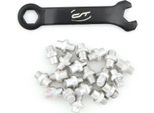 Perni Per Pedali Mtb Contec "R-Pins Select"" , Alluminio, Ad Es. Per Pedali 2Black, 2White, 20 Pezzi, Incl. Chiave, Rocket Silver"