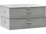 Vidaxl Scatole Portaoggetti 2 Pezzi In Tessuto 70X40X18 Cm Grigio