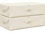 Vidaxl Scatole Portaoggetti 2 Pezzi In Tessuto 70X40X18 Cm Crema
