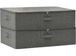 Vidaxl Scatole Portaoggetti 2 Pezzi In Tessuto 70X40X18 Cm Antracite