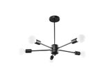 Lampadario Lango 5 Nero 5Xe27 15W Acciaio 46X66X66Cm Sollux Lighting