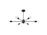 Lampadario Lango 6 Nero 6Xe27 15W Acciaio 46X68X86.5Cm Sollux Lighting