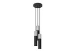 Lampada A Sospensione Borgio 3P Nero 3Xgu10 10W Acciaio/Cemento 110X20X20Cm Sollux Lighting