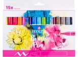 Talens Ecoline - Set Di Pencoline A Pennello 15 Colori | Set Di 15