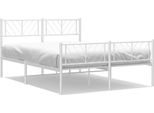 Vidaxl Struttura Letto Con Testiera E Pediera In Metallo Bianco 160X200 Cm