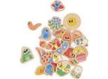 Magneti Janod - Set Di Animali Da Giardino Giocattolo In Legno - 24 Pezzi