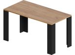 Pokar Tavolo Da Pranzo, Tavolo Da Pranzo, Tavolo Da Cucina, Scrivania, Dimensioni:120X60, Colore:Rovere Dorato Artigianale + Nero