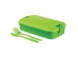 Curver - Contenitore Per Alimenti Bento Lunch & Go 1,4 L - Con Posate - 2 Scomparti + Divisorio Interno - Colore Verde Lime