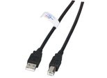 Efb K5203.0,5 Efb USB2.0 Anschlusskabel A-B, St.-St., 0,5M, Schwarz, Lszh